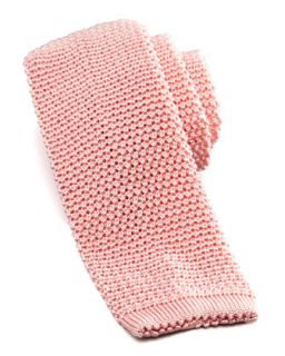 Mens Knit Silk Tie, Pink   Charvet   Pink