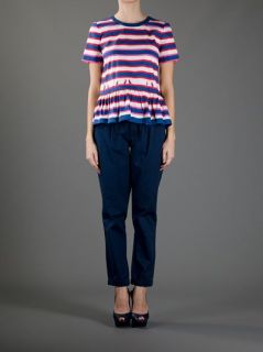 Marc By Marc Jacobs Striped Peplum Top