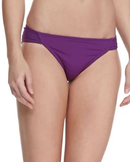 Womens UPF 50 Boho Side Ruched Bikini Bottom, Purple   Parasol   Purple (X 