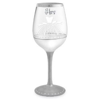 Hers Hand Painted Wine Glass   16 Oz Kitchen & Dining