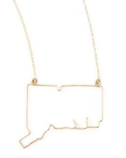 Gold State Pendant Necklace, Connecticut   GaugeNYC   Connecticut