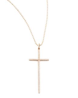Medium Rose Gold Diamond Cross Pendant Necklace   Sydney Evan   Rose