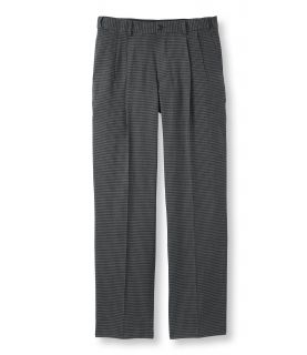 Washable Year Round Wool Pants, Hidden Comfort Waist Pleated, Houndstooth