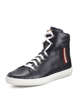 Mens Olir Perforated Leather High Top Sneaker   Bally   (9)