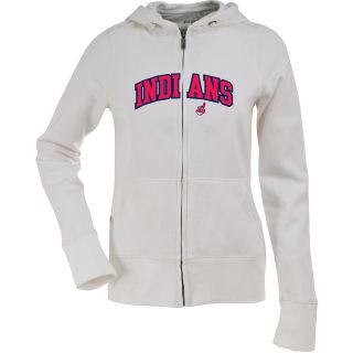 Antigua Womens Cleveland Indians Signature Hood Applique Full Zip Sweatshirt  