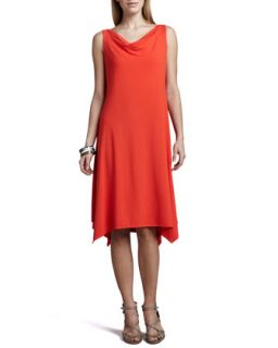 Cowl Neck Jersey Dress, Womens   Eileen Fisher   Firefly (1X (14/16))