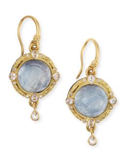 Old World Midnight 18k Gold Earrings with Kyanite & Diamonds   Armenta   Gold