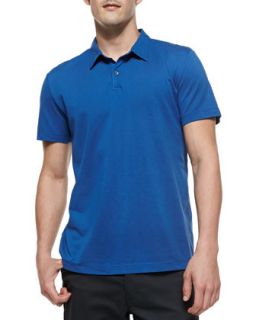 Mens Short Sleeve Polo Shirt, Royal Blue   Theory   Light blue (LARGE)