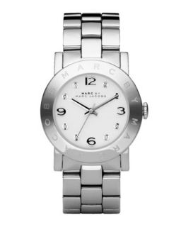 Amy Crystal Analog Watch with Bracelet, Stainless/White   MARC by Marc Jacobs  