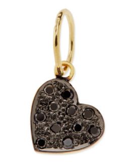 Mini Black Diamond Heart Charm   Kacey K   Gold black