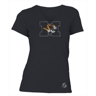 SOFFE Womens Missouri Tigers No Sweat V Neck Short Sleeve T Shirt   Size L,