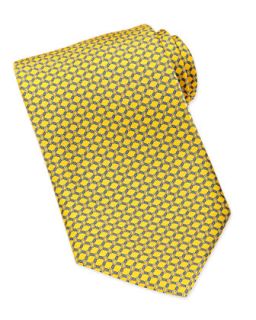 Mens Rope Print Silk Tie, Yellow   Brioni   Yellow