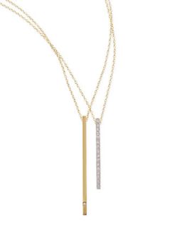 14k Green Gold Diamond Bar Necklace   Kacey K   Gold (14k )