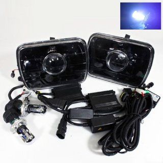 10000K Deep Blue Bi Xenon Slim HID/7X6 H6014/H6052/H6054 Black Projector Headlights Automotive