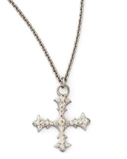 New World Diamond Cross Pendant Necklace   Armenta   Silver