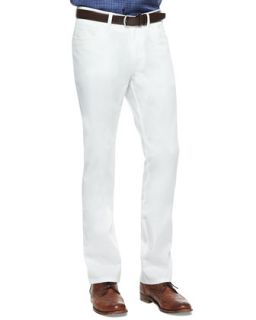 Mens 5 Pocket Stretch Twill Pants, White   Brioni   White (40)