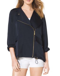 Womens Oversize Front Zip Jacket   MICHAEL Michael Kors   Navy (X SMALL)