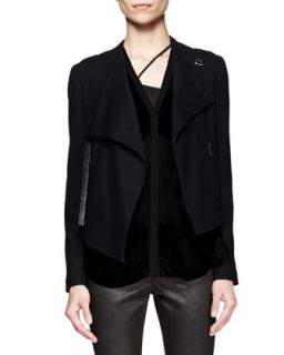 Womens Sonar Wool Cropped Jacket   Helmut Lang   Black (MEDIUM)