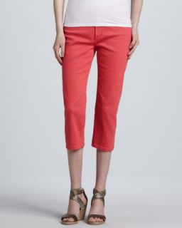 Ariel Bling Pocket Cropped Jeans, Womens   NYDJ   Bright watermelon (24W)