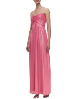 Womens Strapless Ruched Crisscross Gown, Shell Pink   Laundry by Shelli Segal  