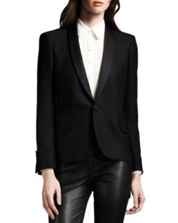 Womens Shawl Collar Jacket   Saint Laurent   Black (40/8)