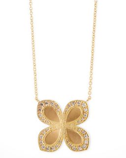 Flower Pendant Diamond 18k Gold Necklace   Jamie Wolf   Gold (18k )