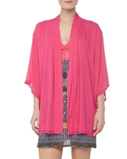 Womens Chic Trimmed Happy Wrap, Cosmo Pink   Josie   Cosmo pink (X SMALL)