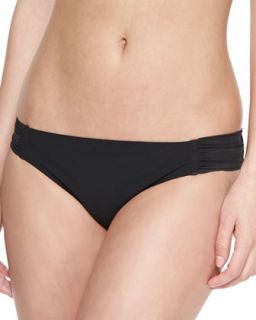 Womens Ruched Side Hipster Swim Bottom   Red Carter   Black (X SMALL)