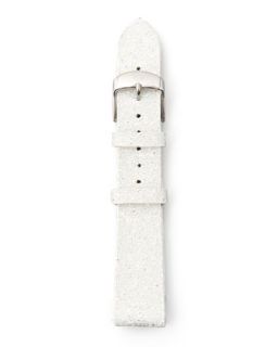 18mm Glitter Watch Strap, White   MICHELE   White (18mm )