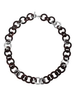 Rosewood & Silver Link Necklace, 18L   John Hardy   Silver