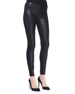 Womens Jamie Leather/Stretch Pants, Black   Ralph Lauren Black Label   Black