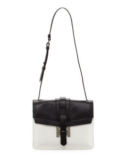Colorblock Shoulder Bag, Black/White   Halston Heritage
