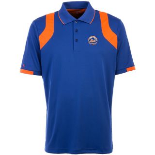 Antigua New York Mets Mens Fusion Short Sleeve Polo   Size Large, Royal/mango