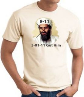 9/11 T shirt Got Him 5 01 11 Adult Tee   Natural (off white) Clothing