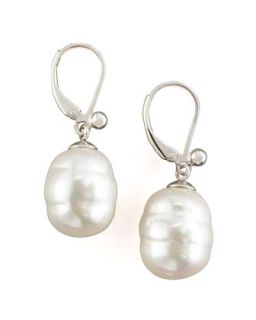 Baroque Pearl Earrings, White   Majorica   White