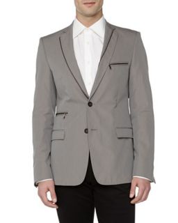 Mens Trend Fit Zipper Detail Jacket, Gray   Versace   Grey (52)