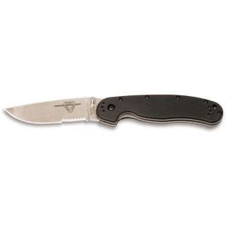 Ontario Knife Co RAT Partial Serration Folder Knife   Satin (108849)