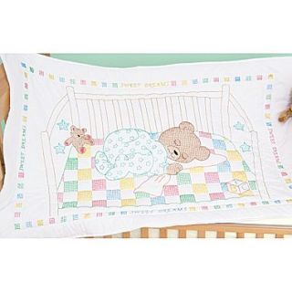 Stamped White Quilt Crib Top 40X60 Snuggly Teddy
