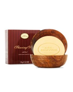 Mens Shaving Soap with Wooden Bowl, Sandalwood   The Art of Shaving   Brown