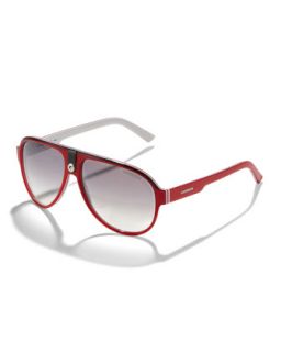 Mens Plastic Sport Aviator Sunglasses, Red   Carrera   Red