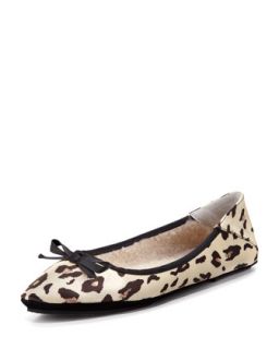 Inslee Bow Faux Shearling Slipper, Leopard   Jacques Levine   Brown/Blk leopard