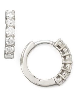 13mm White Gold Diamond Hoop Earrings, 0.7ct   Roberto Coin   White (13mm ,7ct )
