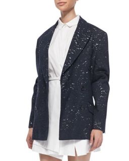 Womens Oversized Lace Blazer Jacket, Navy   No.21   Navy (40/4)