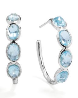 Silver Blue Topaz Hoop Earrings   Ippolita   Silver