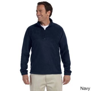 Harriton Mens Quarter zip 8 ounce Fleece Pullover Navy Size 2XL