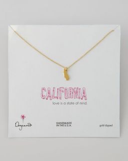 Gold California State Charm Necklace   Dogeared   Gold