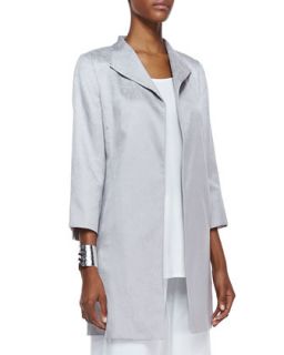 Womens Floating Shimmer Coat   Eileen Fisher   Dark pearl (SMALL (6/8))