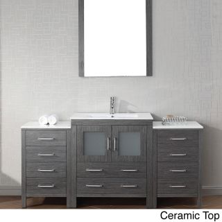 Virtu Usa Dior 66 Inch Single Sink Vanity Set In Zebra Grey