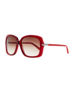 Plastic Square Sunglasses, Red   Tom Ford   Red