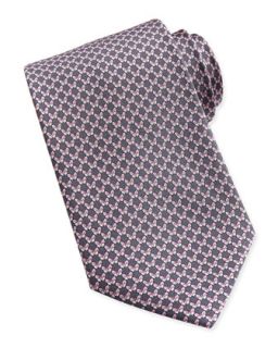 Mens Butterfly Pattern Woven Tie, Yellow   Ferragamo   Gray/Pink